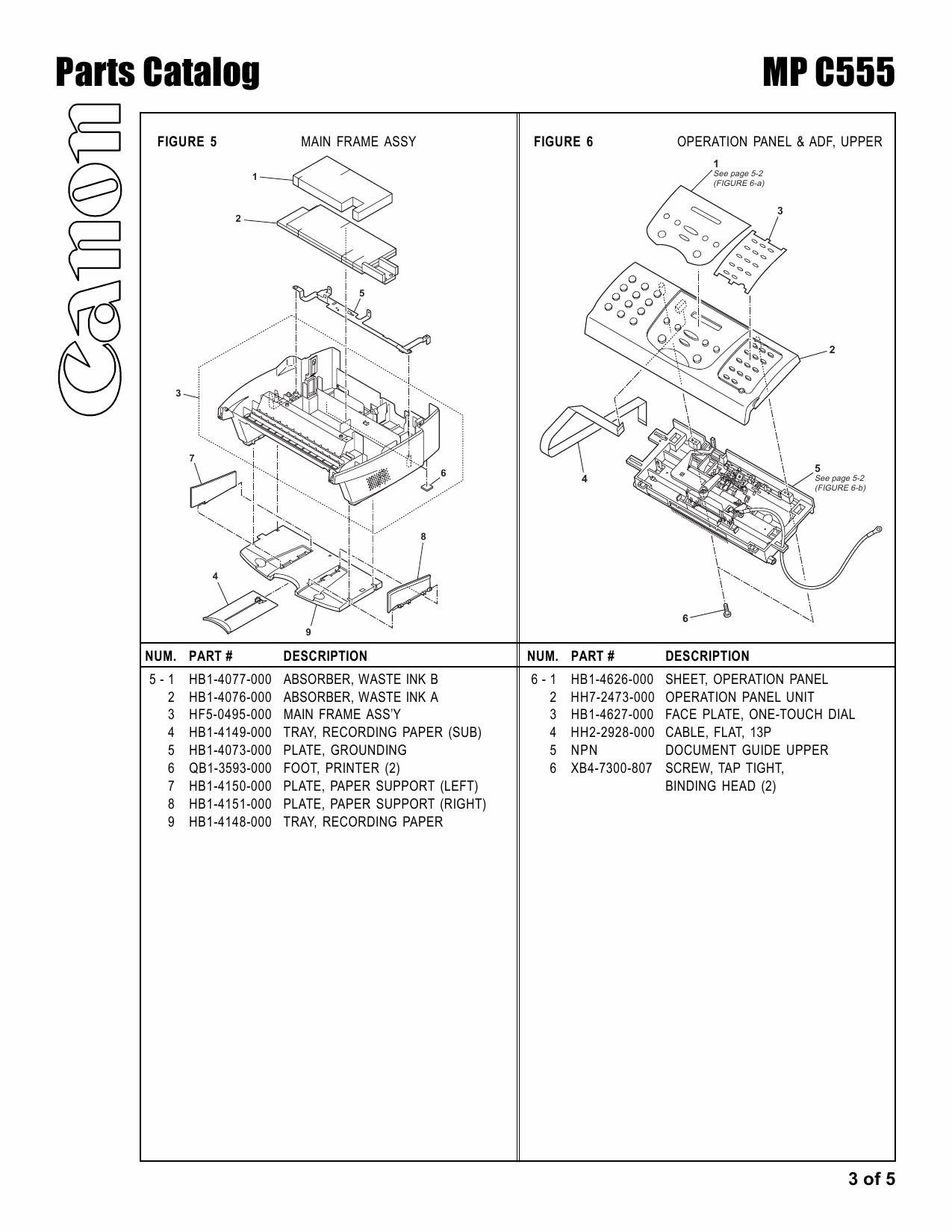 Canon MultiPASS MP-C555 Parts Catalog Manual-3